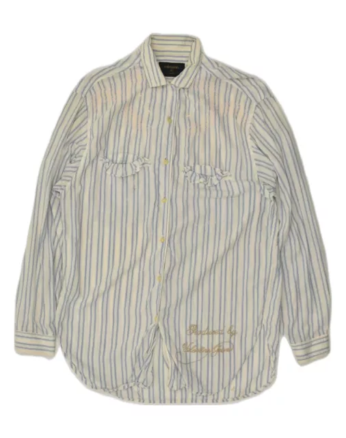 VALENTINO Womens Oversized Shirt UK 10 Small Blue Striped UX14