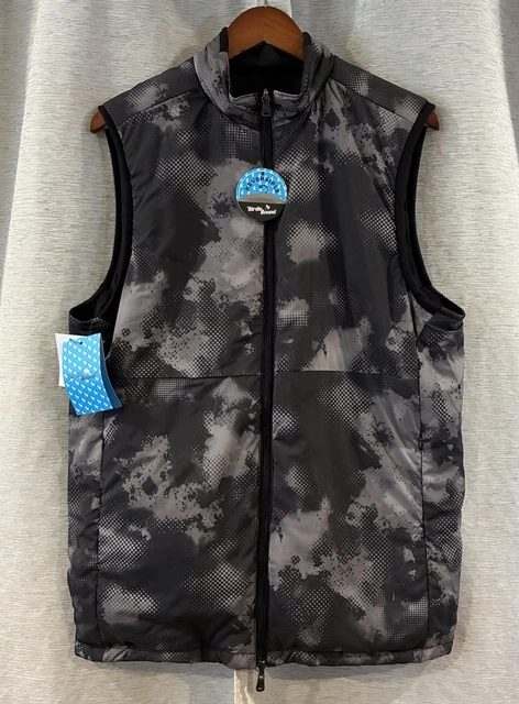 BIRDIE BOUND GOLF Men's Sleeveless Reversible Vest Full Zip Blue