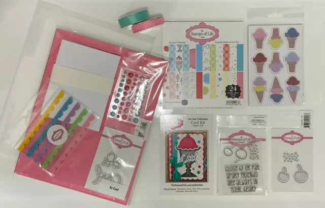 Nuevo kit de tarjetas de colección The Stamps of Life So Cool - helado amor amistad
