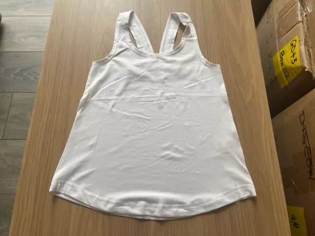 Bundle x 6 SF Mini GIrls Workout Vest. White 7-8 years. N0348.