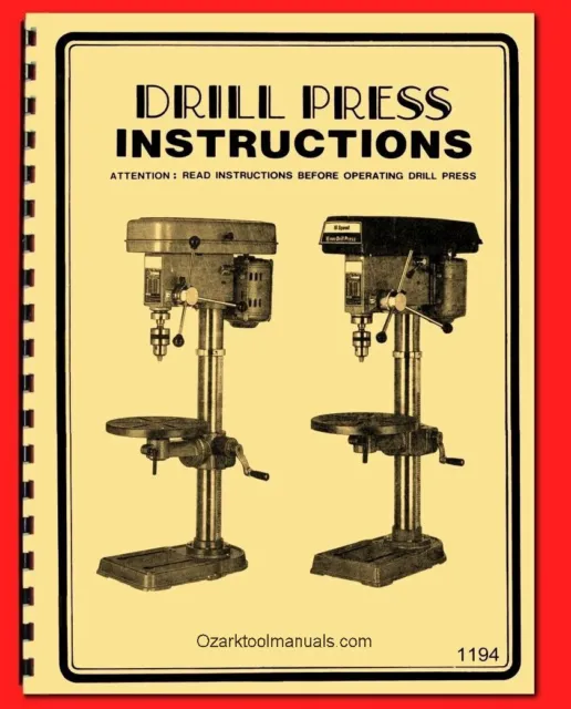 Chicago, Continental, Chih Chuen Taiwan Drill Press Operator’s Parts Manual 1194