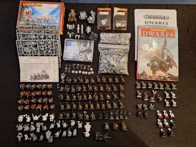 Warhammer Dwarf Army Lot OOP The Old World Dwarven Dwarves GW Partially Painted