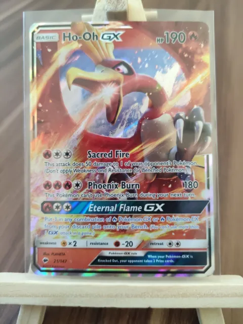 Ho-Oh GX 21/147 Burning Shadows Ultra Rare Holo Pokemon Card * New *