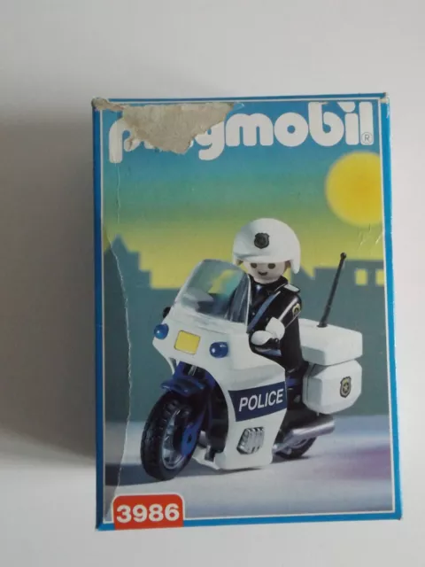 playmobil boîte vintage 3986 an 1997 Motard de la police neuf scellé