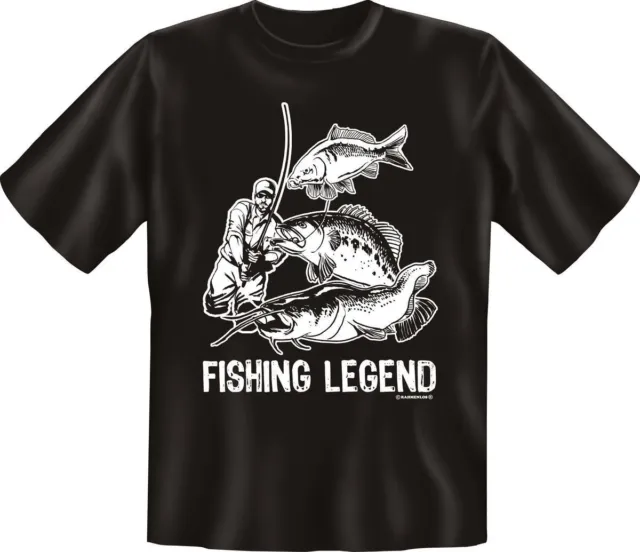 Pescatore T-Shirt Pesca Leggenda Angelo Divertente Regalo Compleanno Stampato