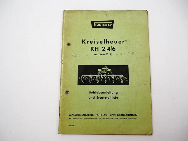 ALTE BETRIEBSANLEITUNG: KREISELHEUER KH 2/4/6 - Ersatzteilliste / Fahr EUR 6,80 - DE ALTE BETRIEBSANLEITUNG: KREISELHEUER KH 2/4/6 - Ersatzteilliste / Fahr EUR 6,80 - DE