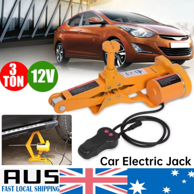 3Ton Automotive Electric Scissor Jack Lift 3T 12V DC Remote Hoist SUV Van Car AU