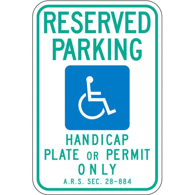 CreakStone Handicap Parking Sign – 18x12 Inch Aluminum, Reflective Blue, ADA Symbol
