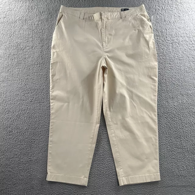 Gap Womens Pants Beige Size 20 Straight Up Khaki High Rise Cotton Blend