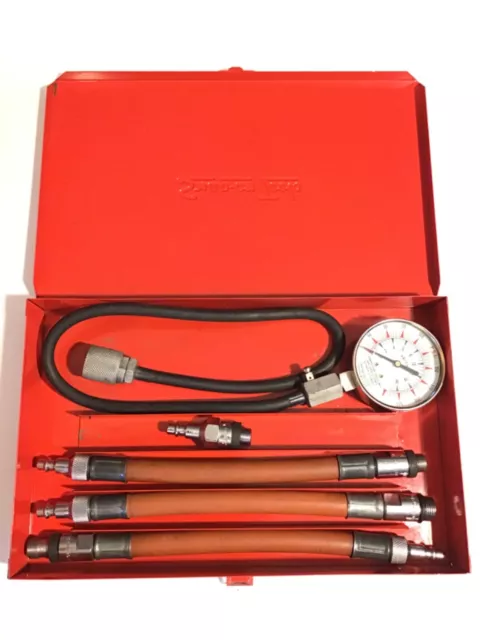 Snap On Tools USA 5 Piece Compression Test Kit with Metal Case Zero to 250 PSI