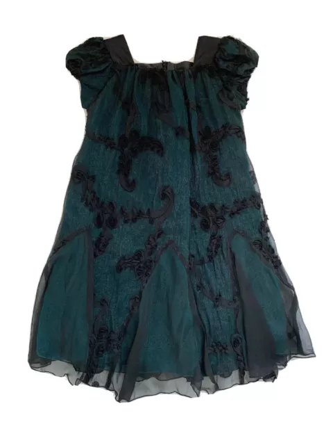 Robe de fête de Noël fille Isobella & Chloé noire/verte taille 7 Nordstrom