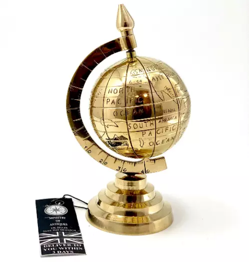 Educational World Globe Large Map Rotating Brass Globe On Metal Stand Home Decor