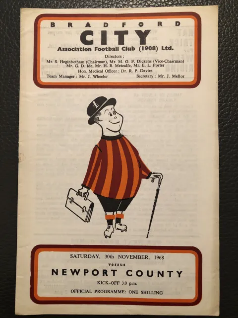 30.11.1968. Bradford City v Newport County (Div 4).