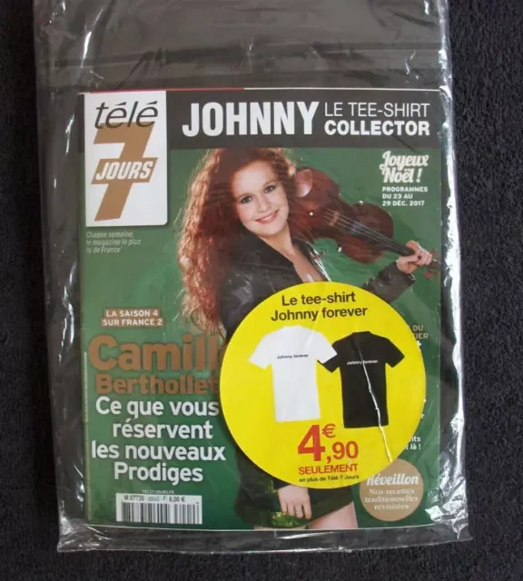 Magazine De 2017 Tele 7 Jours+Tee-Shirt Noir Johnny Hallyday  Neuf Scelle