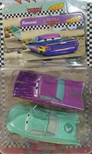 FLO & RAMONE Disney Store Pixar Cars DIECAST & TRADING CARDS Very Rare HTF