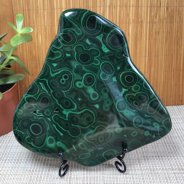 930g Top Natural Malachite gemstone Polish/Rough original Specimen 157mm A2007