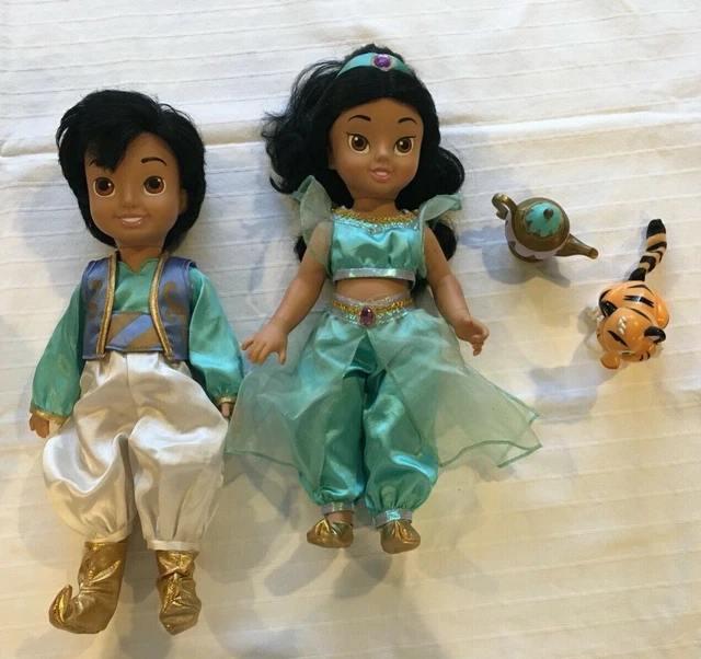 DISNEY JASMINE AND Aladdin dolls with Raja and lamp 30.00 PicClick