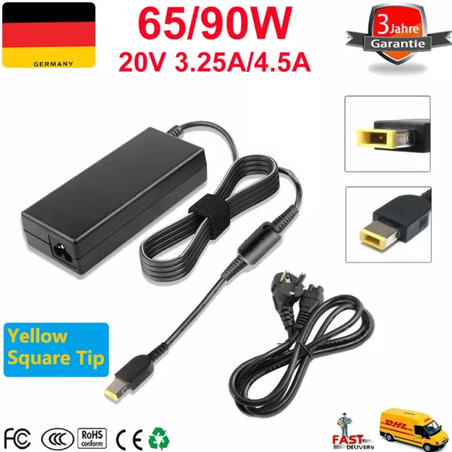 Laptop Netzteil Ladegerät 90W 65W 20V 4,5A Ladekabel für Lenovo ThinkPad IBM DE