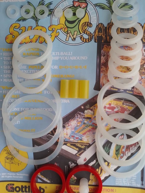 Kit D'élastiques En Silicone Transparent Pour Flipper Gottlieb 'Monte Carlo' - Neuf