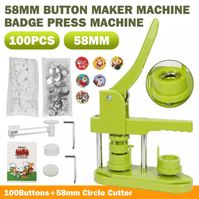 58mm Button Badge Maker DIY Pin Badge Making Punch Press Machine 100 Button Part