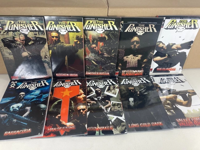 Punisher MAX vol 1-10 SET! Garth Ennis Marvel Comics Trade Paperback lot b1471