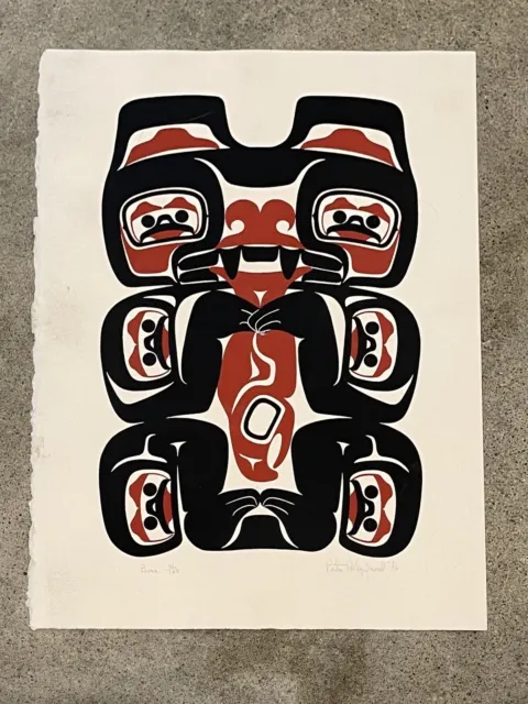 VTG 1977 PACIFIC COAST Peter Hilgeford Haida Serigraph “Bear” 40/150 SIGNED