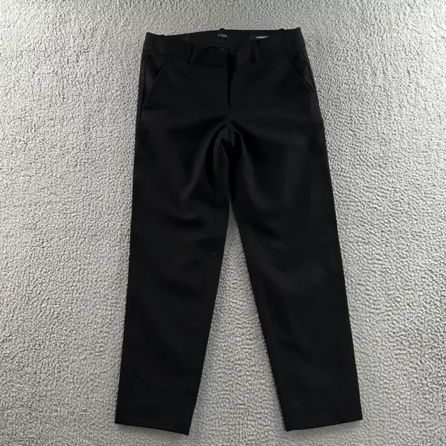 J.Crew Womens Pants Black Size 0 City Fit Skimmer Mid Rise Cropped Wool Blend