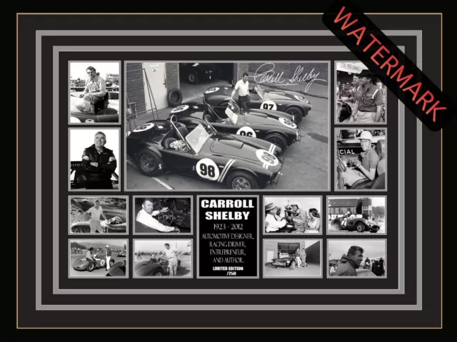 Carroll Shelby Limited Edition Signed & Framed Memorabilia - Ac Cobra - Mustang