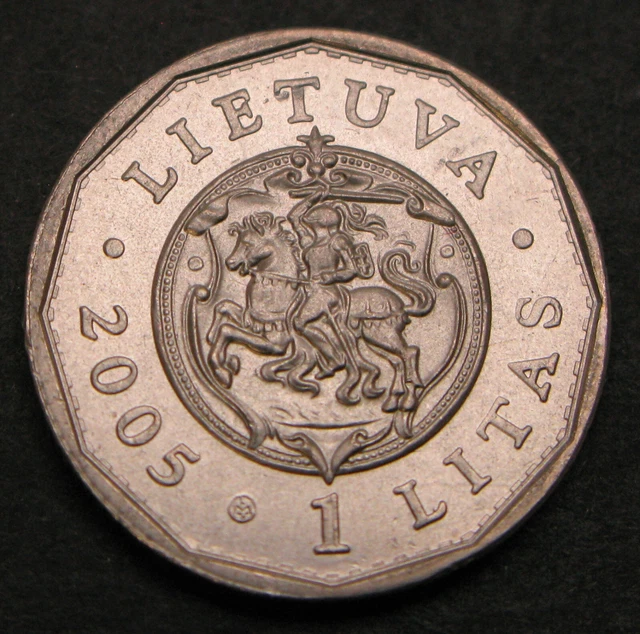 LITHUANIA 1 Litas 2005  - Cu-Ni - Re-building of Royal Palace - aUNC -3303 *