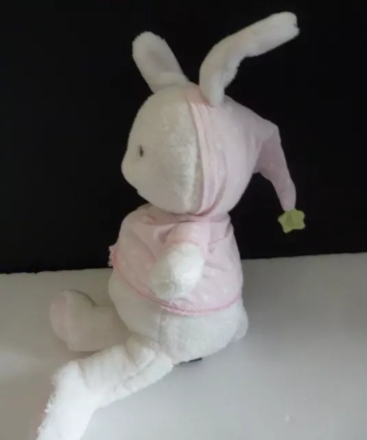 Z7. DOUDOU PELUCHE ORCHESTRA PREMAMAN LAPIN rose blanc étoile vert 33/39cm  TBE 2