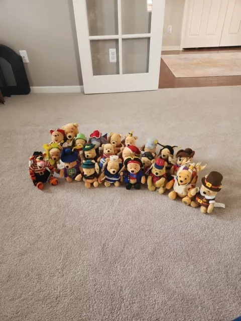 Disney Store Winnie Pooh  8’ Mini Bean Bag Plush 22 Lot Vintage Tigger With Tags