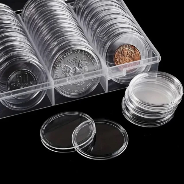 ROUND COMMEMORATIVE COIN Box 27mm 30mm Medal Storage Box Collection ...