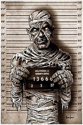 Mummia Foto Segnaletica Marcus Jones Horror Monster Lowbrow Fine Art Stampa