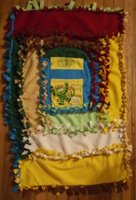 Yo Gabba Gabba Toddler Fleece Throw Travel Blanket  Handmade Growby 42"×26" sewn