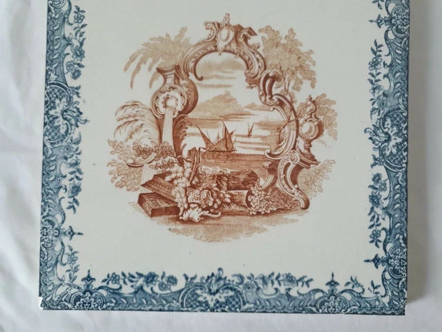 French Longwy Antique  8 Inch  Antique Tile 3