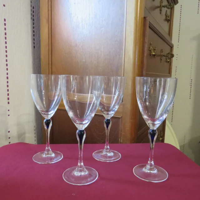 4 Vasos de Vino Rojo De cristal d arques Modelo Zafiro Azul H 17,3 CM
