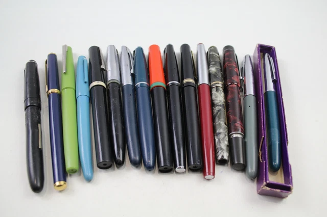 Branded Fountain Pens Inc Vintage Platignum Stephens Steel Nibs Etc x 16 Branded Fountain Pens Inc Vintage Platignum Stephens Steel Nibs Etc x 16