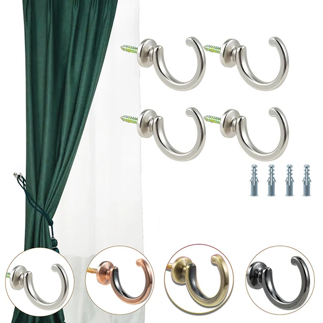 Retro Tie Back Wall Hanger Curtain Holder Mounted Alloy Hooks Curtain Holdback