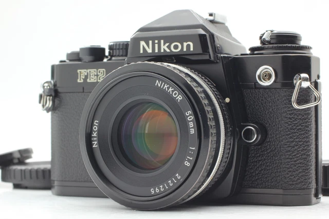 [EXC+5+++] Nikon FE2 Black SLR Film Camera + Ai-s 50mm f/1.8 Lens From JAPAN K75