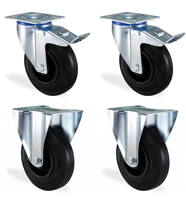 Roulette Pivotante Avec Frein – 50mm, Charge 35kg, Plaque Fixe, Onestopdiy