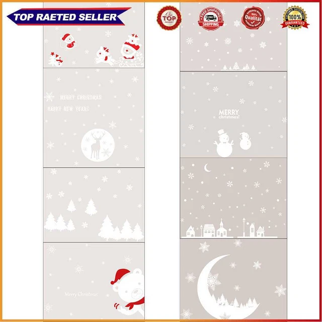 Calcomanías de ventana con copo de nieve extraíbles para decoración navideña