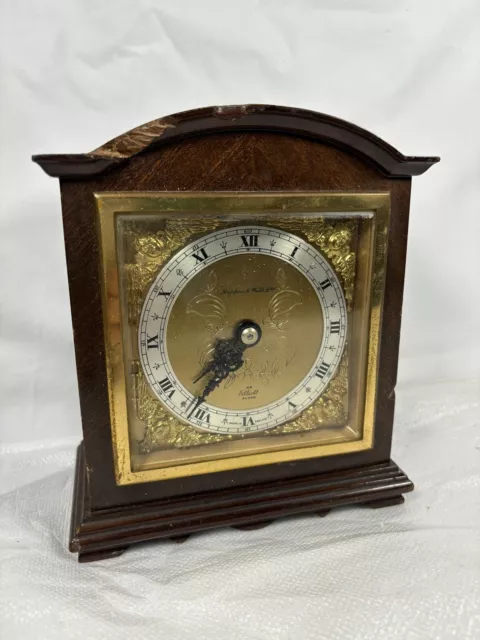 MAPPIN & WEBB LTD ELLIOTT LONDON Mahogany Bracket Mantel Clock 3