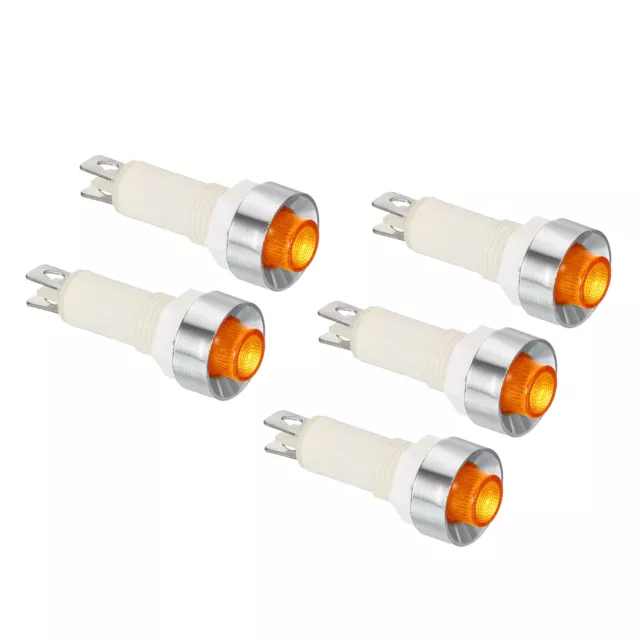 AC/DC 220V 10mm Signal Indicateur Lumières, 5 Set LED Lampe pour Tableau Jaune