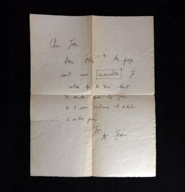 Jean Cocteau : Lettre Autographe Signée À Jean Aurenche  [1928]