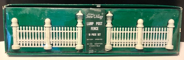 Department 56 Lamp Post & Fence 10 pc set Snow Village Accessory