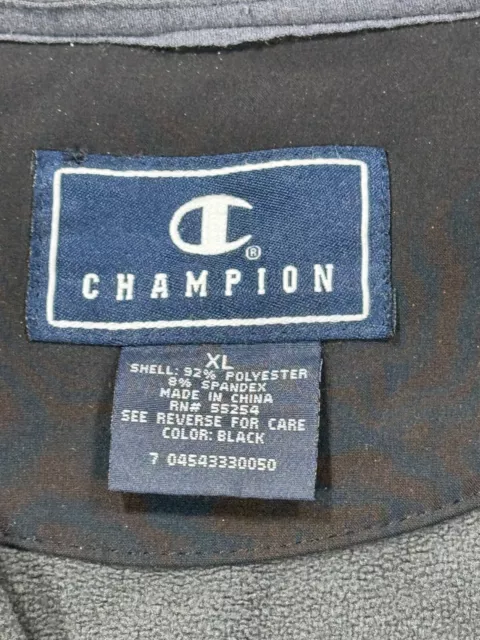 Champion Jacket Mens Extra Large Black Outdoor Casual Full Zip Softshell Coat 2