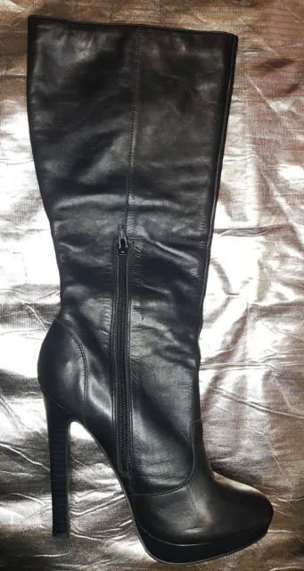 BLACK LEATHERS BOOTS Heels Size 5 (Eu 38) Schuh £17.00 - PicClick UK