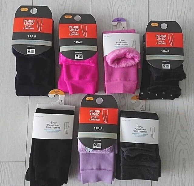 PRIMARK GIRLS PLUSH Leggings Cosy Fleece Lined Navy Black Pink Purple 5 15 Years 10.49 PicClick UK