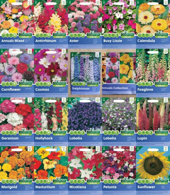 Flower Seeds by Mr Fothergills Country Value Choose your Packs Free Uk Delivery