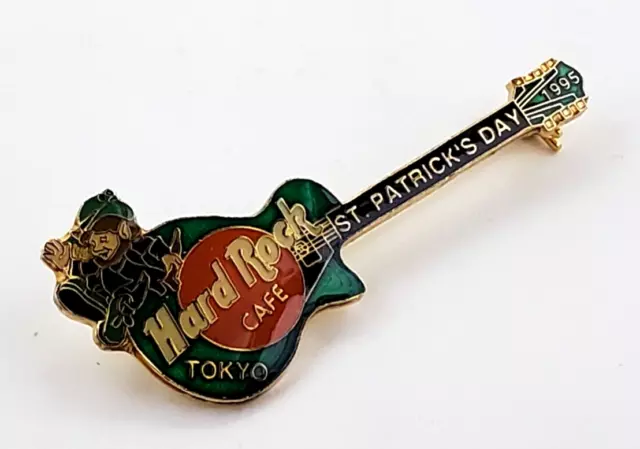 Hard Rock Cafe Pin TOKYO St. Patricks Day 1995 Green Les Paul guitar Leprechaun